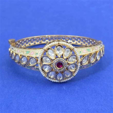 Kundan Openable Kada With Carat Gold Plating