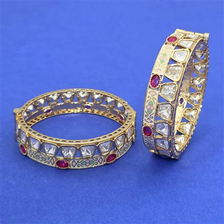 Kundan Meenakari Bangles With Carat Gold Plating