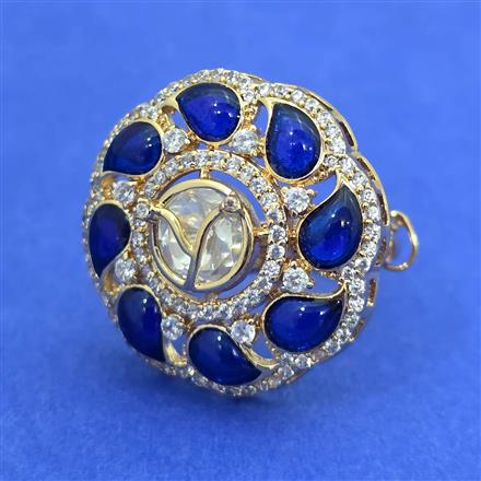 Kundan Adjustable Ring With Carat Gold Plating