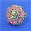 Kundan Adjustable Ring With Carat Gold Plating