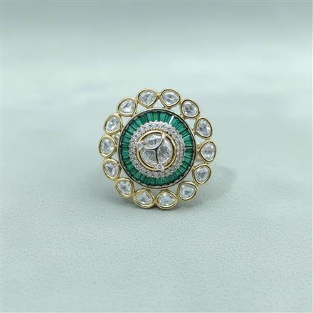 Kundan Adjustable Ring With Carat Gold Plating