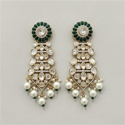 Kundan Moti Earring With Carat Gold Plating