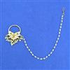 Kundan Moti Nose Ring With Gold Plating