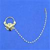 Kundan Moti Nose Ring With Gold Plating
