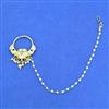 Kundan Moti Nose Ring With Gold Plating