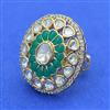 Kundan Adjustable Ring With Carat Gold Plating
