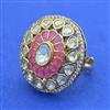 Kundan Adjustable Ring With Carat Gold Plating
