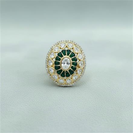 Kundan Adjustable Ring With Carat Gold Plating