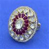 Kundan Adjustable Ring With Carat Gold Plating