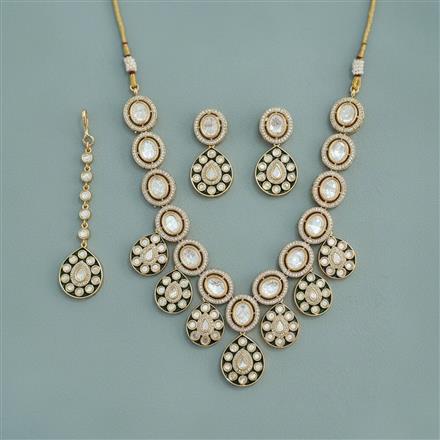 Kundan Meenakari Necklace Set With Carat Gold Plating
