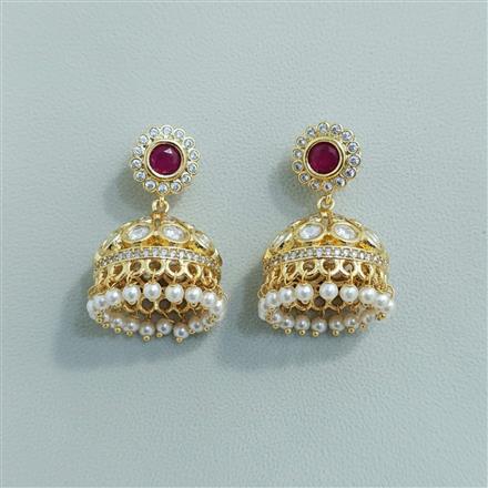Kundan Jhumki With Carat Gold Plating
