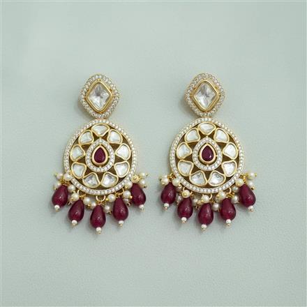 Kundan Moti Earring With Carat Gold Plating