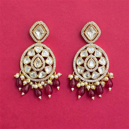 Kundan Moti Earring With Carat Gold Plating