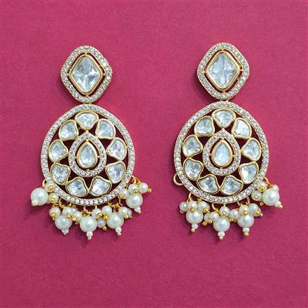 Kundan Moti Earring With Carat Gold Plating