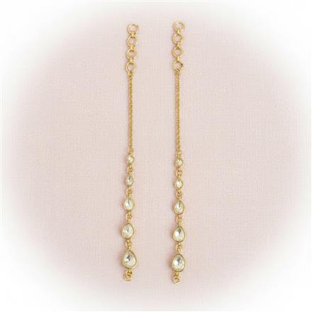 Kundan Classic Ear Chain With Carat Gold Plating