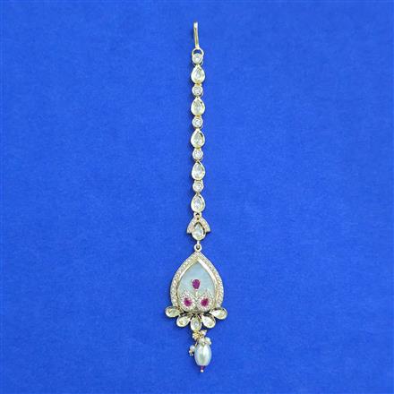 Kundan Mother Of Pearl Tikka With Carat Gold Plating