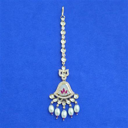 Kundan Mother Of Pearl Tikka With Carat Gold Plating