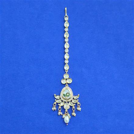 Kundan Mother Of Pearl Tikka With Carat Gold Plating