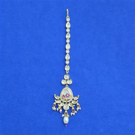 Kundan Mother Of Pearl Tikka With Carat Gold Plating