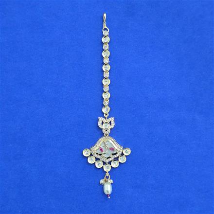 Kundan Mother Of Pearl Tikka With Carat Gold Plating