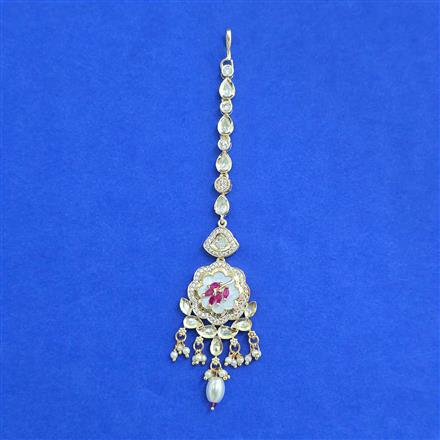 Kundan Mother Of Pearl Tikka With Carat Gold Plating