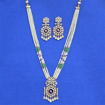 Kundan Moti Pendant Set With Carat Gold Plating