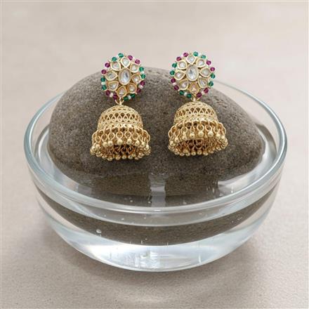 Kundan Jhumki With Carat Gold Plating
