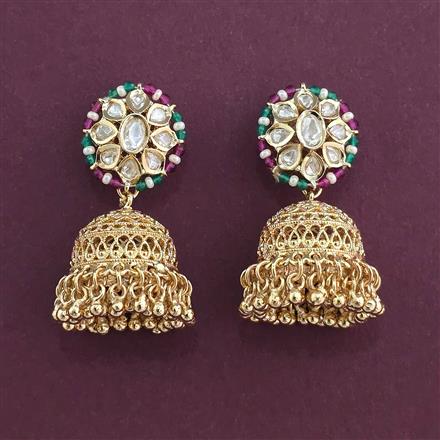 Kundan Jhumki With Carat Gold Plating