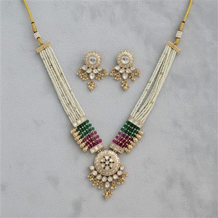 Kundan Moti Necklace With Carat Gold Plating