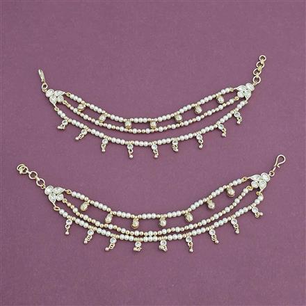 Kundan Classic Ear Chain With Carat Gold Plating