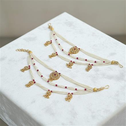 Kundan Moti Ear Chain With Carat Gold Plating