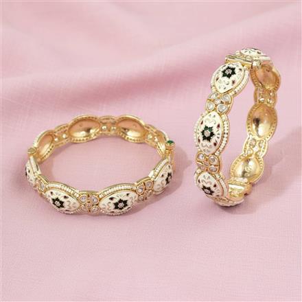Kundan Meenakari Bangles With Carat Gold Plating
