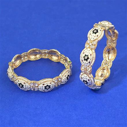 Kundan Meenakari Bangles With Carat Gold Plating