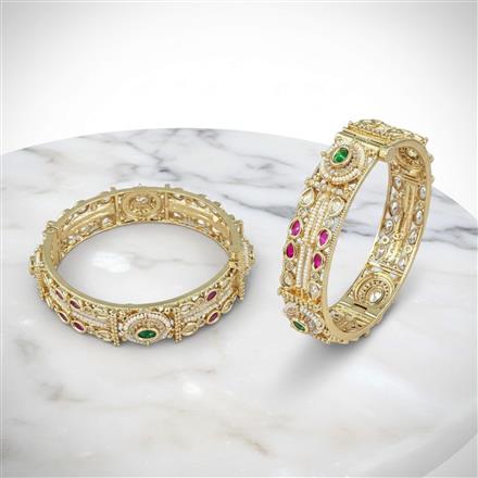 Kundan Openable Bangles With Carat Gold Plating