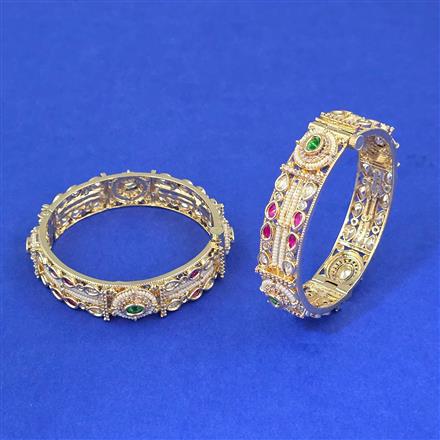 Kundan Openable Bangles With Carat Gold Plating