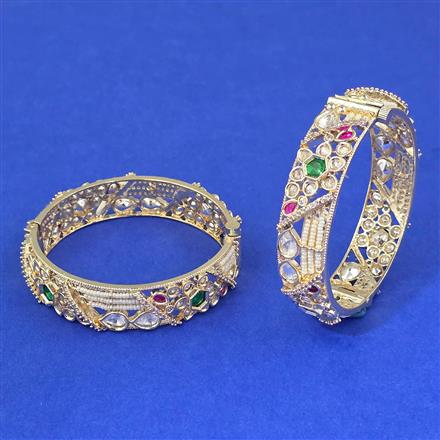 Kundan Openable Bangles With Carat Gold Plating