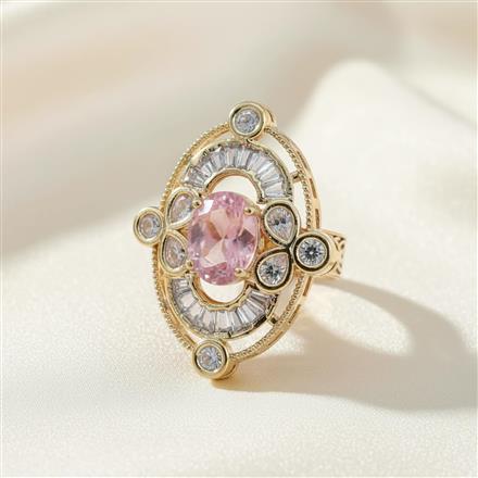 Kundan Adjustable Ring With Carat Gold Plating