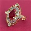 Kundan Adjustable Ring With Carat Gold Plating