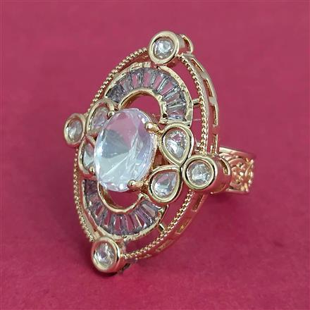 Kundan Adjustable Ring With Carat Gold Plating