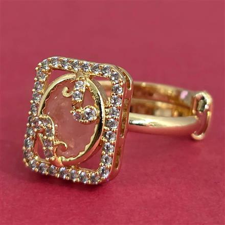 Kundan Adjustable Ring With Carat Gold Plating