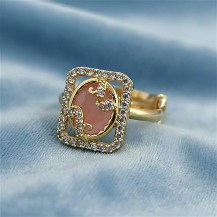 Kundan Adjustable Ring With Carat Gold Plating