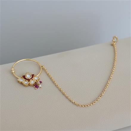 Kundan Classic Nose Ring With Carat Gold Plating