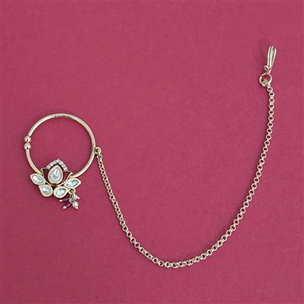 Kundan Classic Nose Ring With Carat Gold Plating