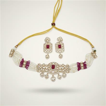 Kundan Choker Necklace Set With Carat Gold Plating