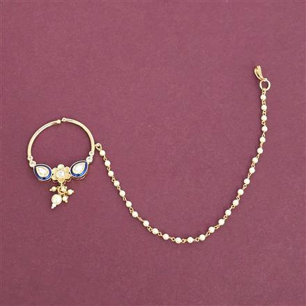 Kundan Meenakari Nose Ring With Carat Gold Plating