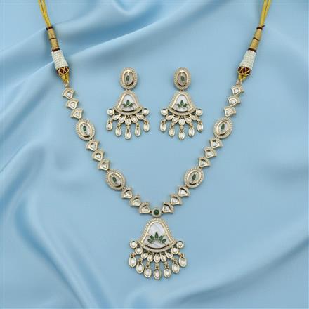 Kundan Mother Of Pearl Necklace With Carat Gold Plating