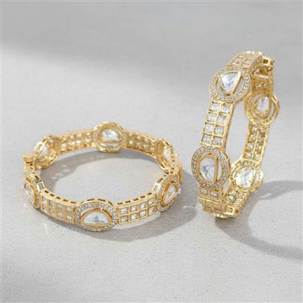 Kundan Openable Bangles With Carat Gold Plating