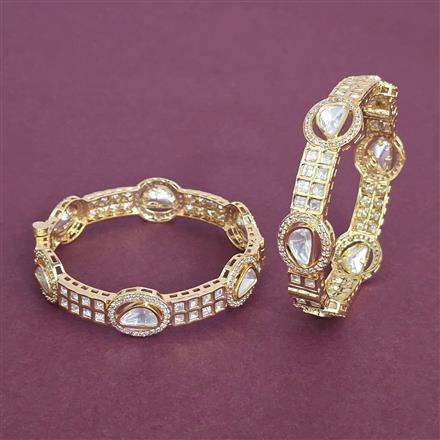 Kundan Openable Bangles With Carat Gold Plating