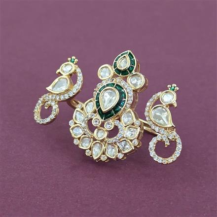Kundan Adjustable Ring With Carat Gold Plating
