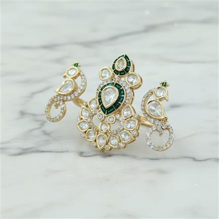 Kundan Adjustable Ring With Carat Gold Plating